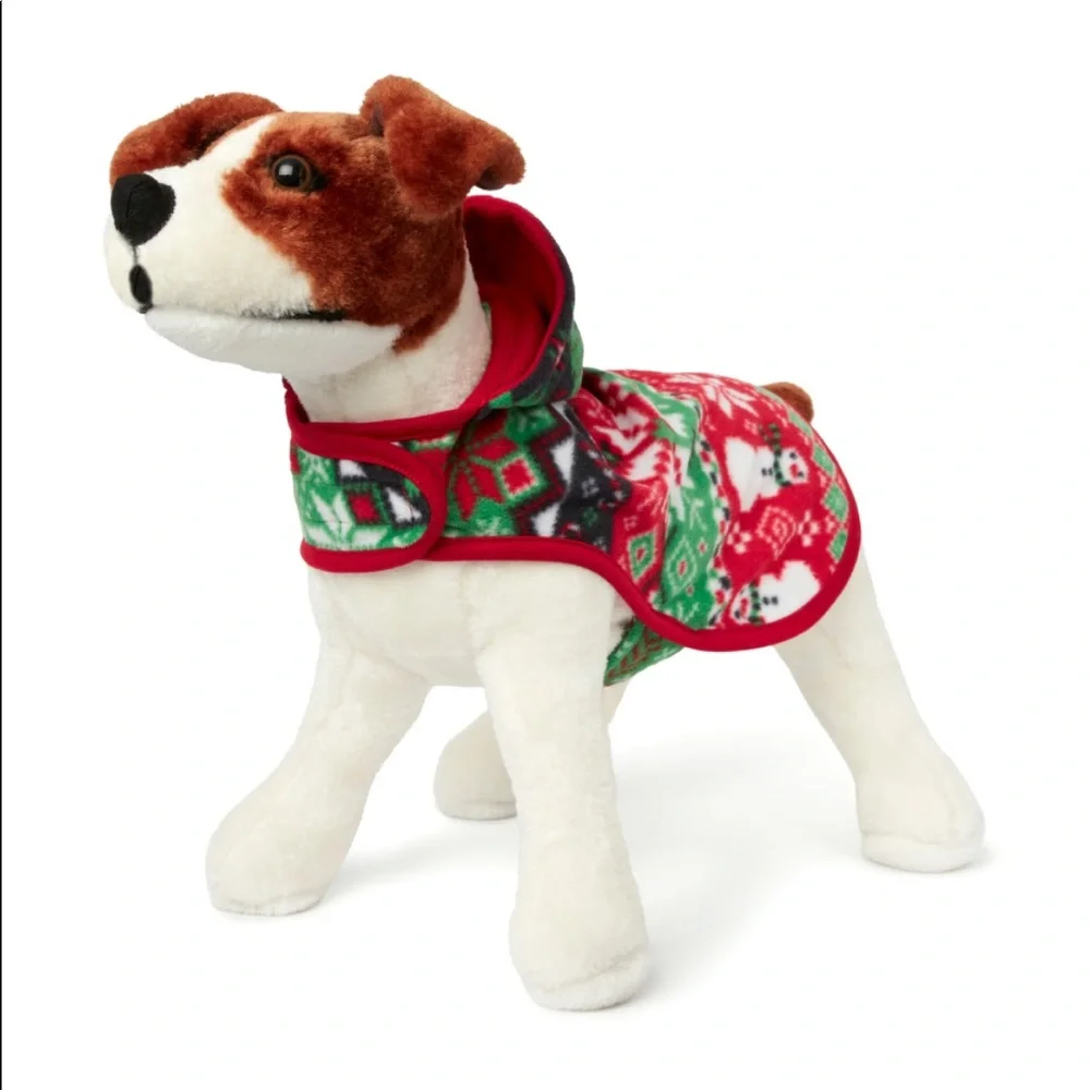 Dog Christmas Fairisle Fleece Coat Shirt Nwt